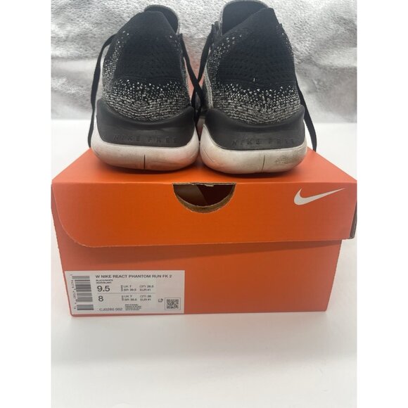 Nike React Phantom Run FK 2 Running Shoes Black White Women’s Sz 9.5 Sport Gym - Picture 4 of 5
